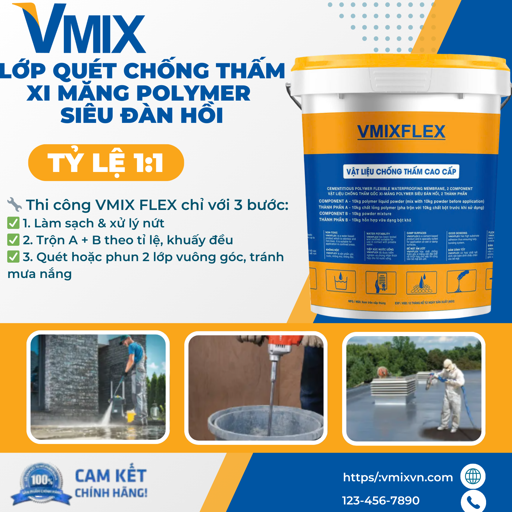 Chống thấm bể nước VMIX FLEX - Ảnh 4